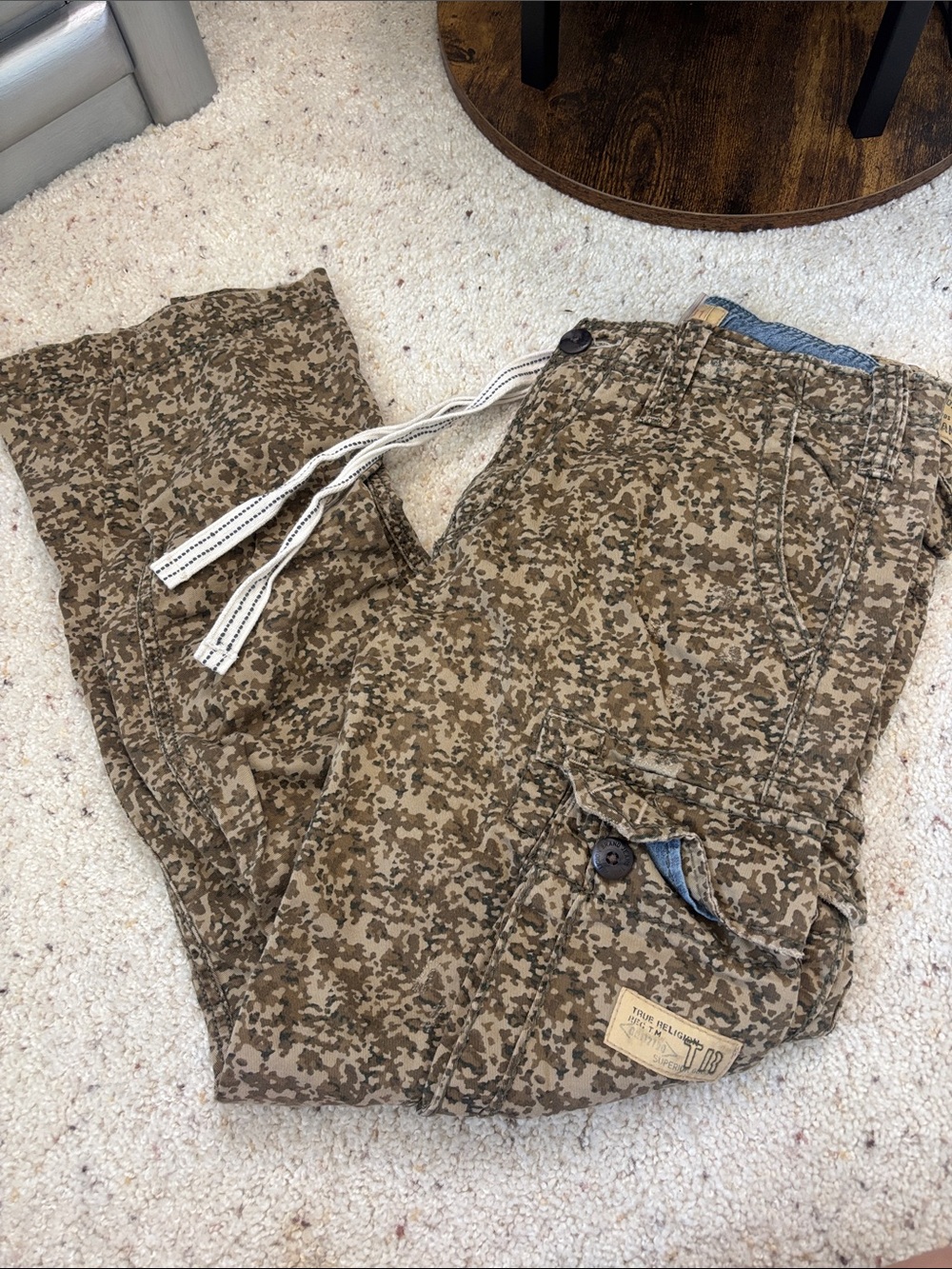 True Religion Brown Digital Camo Cargo Joggers